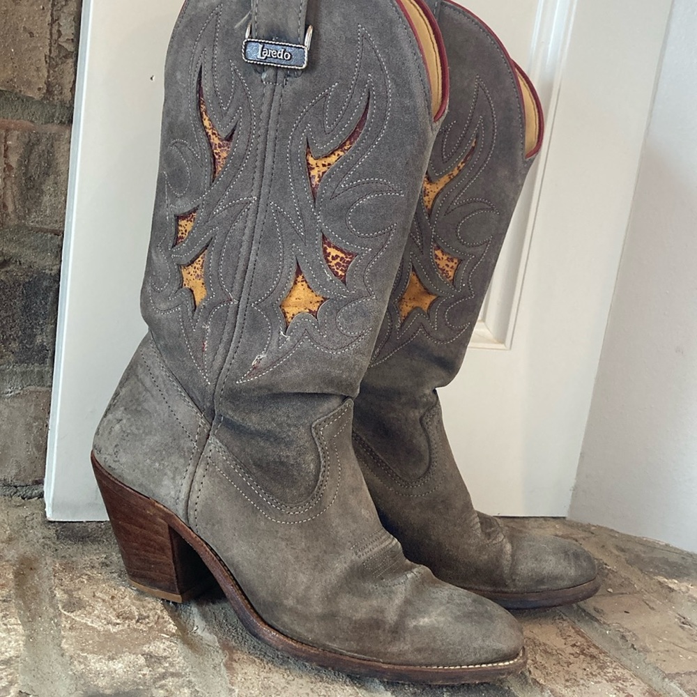 Rare Vintage gray red Laredo cowgirl boots